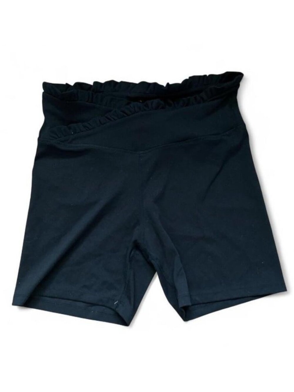 Sincerely Jules Active Black Ruffled High Waisted Biker Shorts Size L